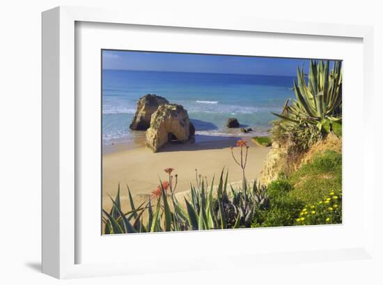 Praia da Rocha on the Coast between Portimao and Alvor, Algarve, Faro, Portugal-null-Framed Art Print