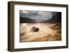 Praia Da Sununga Beach at Sunset with the Serra Do Mar Mountain Ranges in the Background-Alex Saberi-Framed Photographic Print