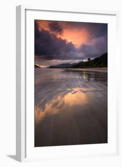 Praia De Lagoinha Beach During Sunset in Ubatuba, Sao Paulo State, Brazil-Alex Saberi-Framed Photographic Print