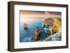 Praia de Marinha, Caramujeira, Lagoa, Algarve, Portugal. Coastal rock formations at sunrise.-Marco Bottigelli-Framed Photographic Print