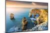 Praia de Marinha, Caramujeira, Lagoa, Algarve, Portugal. Coastal rock formations at sunrise.-Marco Bottigelli-Mounted Photographic Print