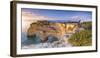 Praia de Marinha, Caramujeira, Lagoa, Algarve, Portugal. Panoramic view of a woman photographing th-Marco Bottigelli-Framed Photographic Print