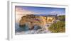 Praia de Marinha, Caramujeira, Lagoa, Algarve, Portugal. Panoramic view of a woman photographing th-Marco Bottigelli-Framed Photographic Print