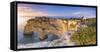 Praia de Marinha, Caramujeira, Lagoa, Algarve, Portugal. Panoramic view of a woman photographing th-Marco Bottigelli-Framed Stretched Canvas