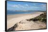 Praia de Peniche de Cima beach backed by sand dunes and popular with surfers-Stuart Black-Framed Stretched Canvas