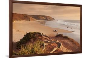 Praia do Amado beach at sunset, Carrapateira, Costa Vicentina, west coast, Algarve, Portugal, Europ-Markus Lange-Framed Photographic Print