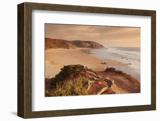 Praia do Amado beach at sunset, Carrapateira, Costa Vicentina, west coast, Algarve, Portugal, Europ-Markus Lange-Framed Photographic Print