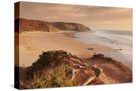 Praia do Amado beach at sunset, Carrapateira, Costa Vicentina, west coast, Algarve, Portugal, Europ-Markus Lange-Stretched Canvas