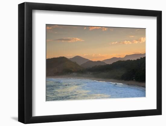 Praia Vermelha Do Centro Surfer Beach and Serra Do Mar State Park in Ubatuba, Brazil-Alex Saberi-Framed Photographic Print