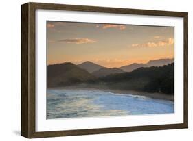 Praia Vermelha Do Centro Surfer Beach and Serra Do Mar State Park in Ubatuba, Brazil-Alex Saberi-Framed Photographic Print