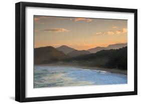 Praia Vermelha Do Centro Surfer Beach and Serra Do Mar State Park in Ubatuba, Brazil-Alex Saberi-Framed Photographic Print