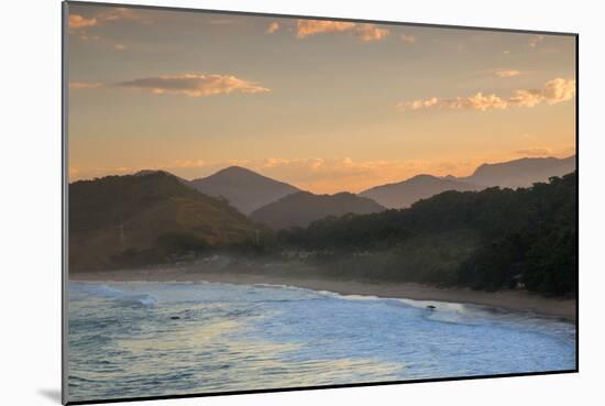 Praia Vermelha Do Centro Surfer Beach and Serra Do Mar State Park in Ubatuba, Brazil-Alex Saberi-Mounted Photographic Print