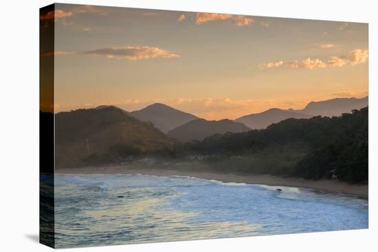 Praia Vermelha Do Centro Surfer Beach and Serra Do Mar State Park in Ubatuba, Brazil-Alex Saberi-Stretched Canvas