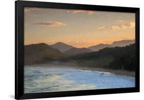 Praia Vermelha Do Centro Surfer Beach and Serra Do Mar State Park in Ubatuba, Brazil-Alex Saberi-Framed Photographic Print