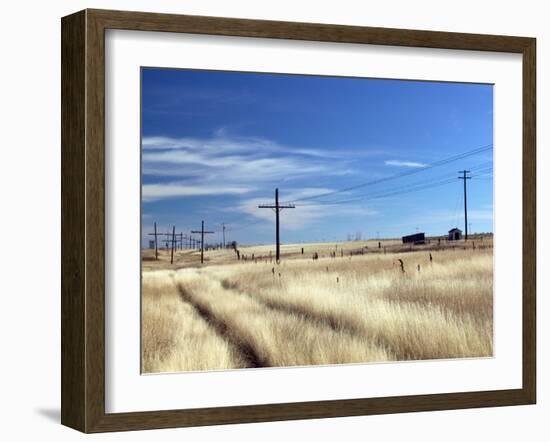 Praire Road, Saskatchewan, Canada-Walter Bibikow-Framed Premium Photographic Print