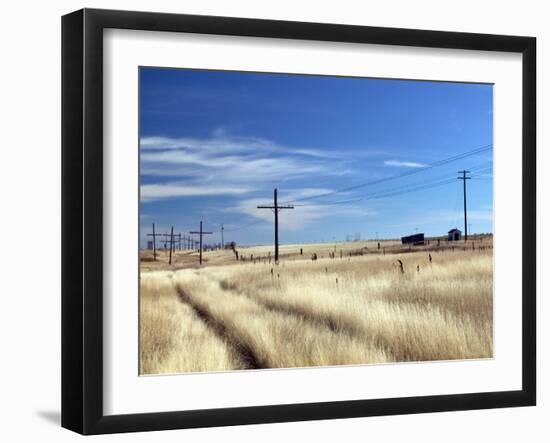 Praire Road, Saskatchewan, Canada-Walter Bibikow-Framed Premium Photographic Print