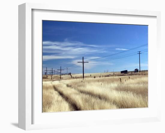 Praire Road, Saskatchewan, Canada-Walter Bibikow-Framed Premium Photographic Print