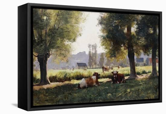 Prairie a Arques-la Bataille, Normandie-Julien Dupre-Framed Stretched Canvas