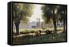 Prairie a Arques-la Bataille, Normandie-Julien Dupre-Framed Stretched Canvas