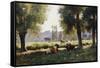 Prairie a Arques-la Bataille, Normandie-Julien Dupre-Framed Stretched Canvas