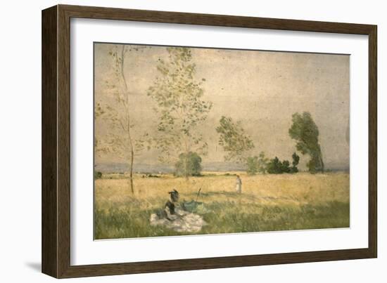 Prairie à Bezons-Claude Monet-Framed Giclee Print