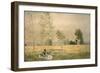 Prairie à Bezons-Claude Monet-Framed Giclee Print
