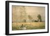 Prairie à Bezons-Claude Monet-Framed Giclee Print