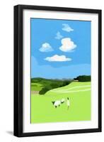 Prairie and sheep-Hiroyuki Izutsu-Framed Giclee Print