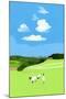 Prairie and sheep-Hiroyuki Izutsu-Mounted Giclee Print