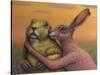 Prairie Dog and Rabbit Couple-W Johnson James-Stretched Canvas