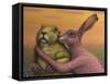 Prairie Dog and Rabbit Couple-W Johnson James-Framed Stretched Canvas