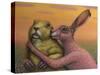 Prairie Dog and Rabbit Couple-W Johnson James-Stretched Canvas