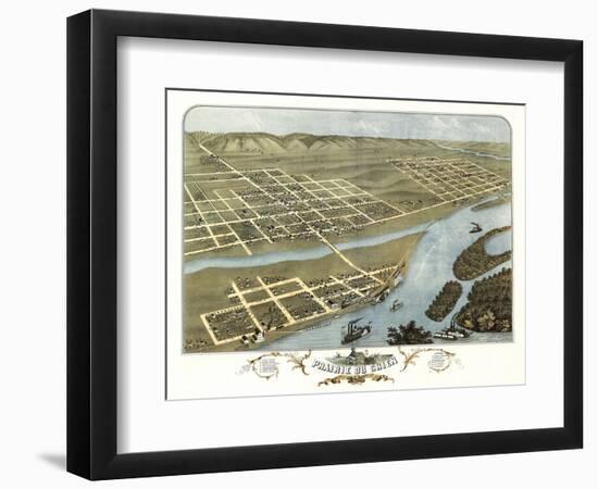 Prairie du Chien, Wisconsin - Panoramic Map-Lantern Press-Framed Art Print