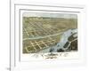 Prairie du Chien, Wisconsin - Panoramic Map-Lantern Press-Framed Art Print