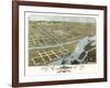 Prairie du Chien, Wisconsin - Panoramic Map-Lantern Press-Framed Art Print