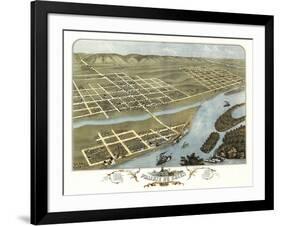 Prairie du Chien, Wisconsin - Panoramic Map-Lantern Press-Framed Art Print