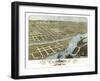 Prairie du Chien, Wisconsin - Panoramic Map-Lantern Press-Framed Art Print