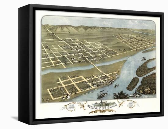 Prairie du Chien, Wisconsin - Panoramic Map-Lantern Press-Framed Stretched Canvas