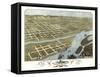 Prairie du Chien, Wisconsin - Panoramic Map-Lantern Press-Framed Stretched Canvas