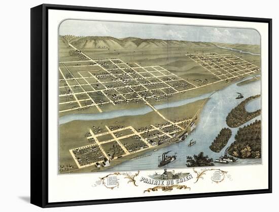 Prairie du Chien, Wisconsin - Panoramic Map-Lantern Press-Framed Stretched Canvas