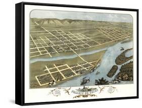 Prairie du Chien, Wisconsin - Panoramic Map-Lantern Press-Framed Stretched Canvas