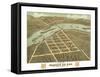 Prairie du Sac, Wisconsin - Panoramic Map-Lantern Press-Framed Stretched Canvas