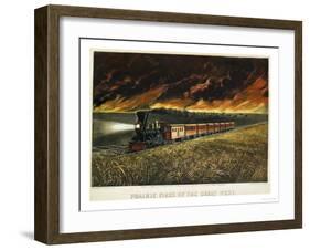 Prairie Fires of the Great West-Currier & Ives-Framed Giclee Print