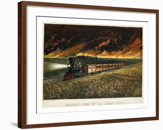 Prairie Fires of the Great West-Currier & Ives-Framed Giclee Print