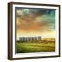 Prairie Grain Silos in Late Summer-Sandralise-Framed Photographic Print