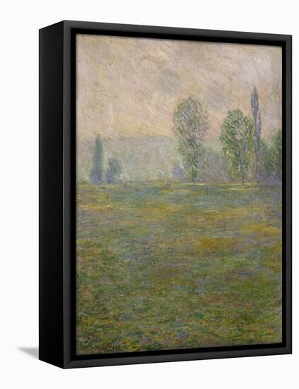 Prairies à Giverny-Claude Monet-Framed Stretched Canvas