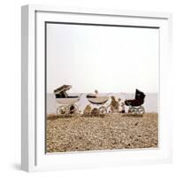 Prams on Brighton Beach-null-Framed Photographic Print