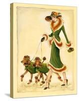 Prancing Poodles-Dupre-Stretched Canvas