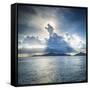 Praslin Island from Anse Source D'Argent Beach, La Digue, Seychelles-Jon Arnold-Framed Stretched Canvas