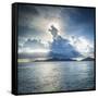 Praslin Island from Anse Source D'Argent Beach, La Digue, Seychelles-Jon Arnold-Framed Stretched Canvas